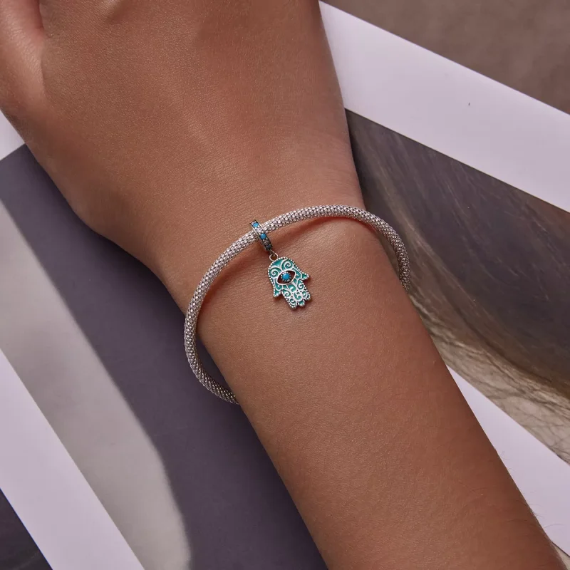 (immagine per) Charm Pendente tipo Pandora Mano di Fatima - BSC593 - Visualizza 5