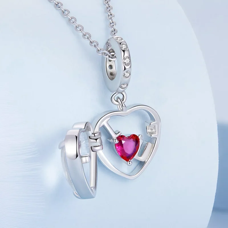 (immagine per) Charm Pendente tipo Pandora Medaglione ti amo - BSC681 - Visualizza 2