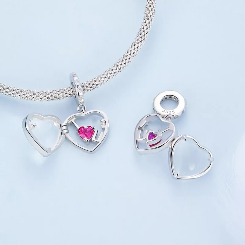(immagine per) Charm Pendente tipo Pandora Medaglione ti amo - BSC681 - Visualizza 4