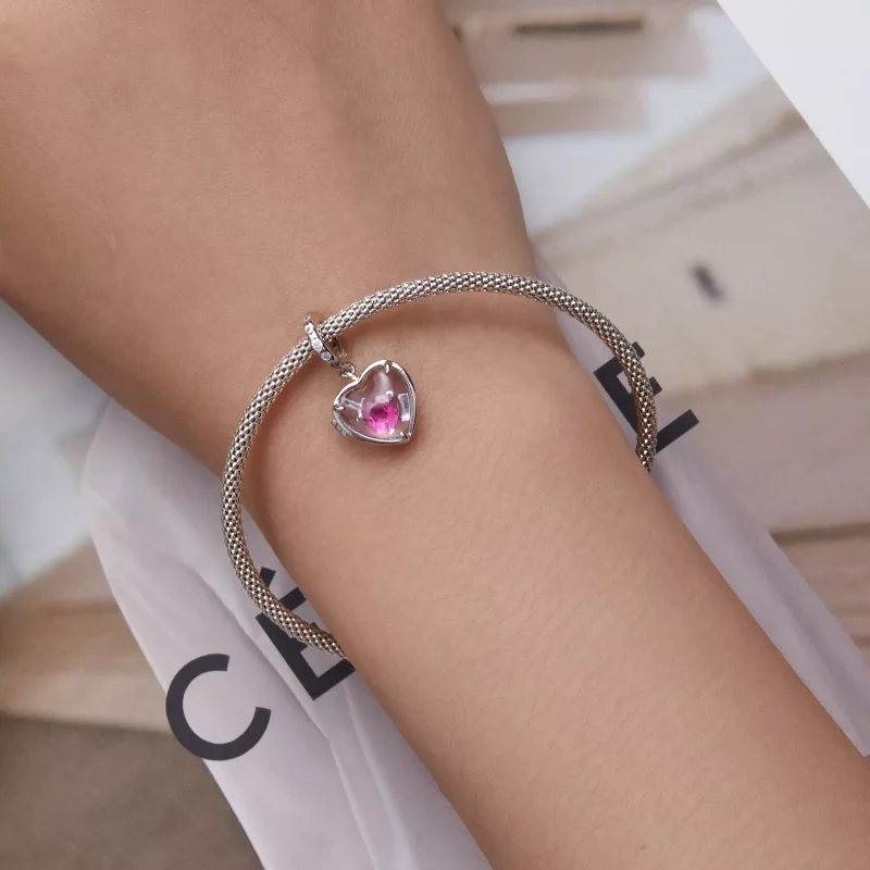 (immagine per) Charm Pendente tipo Pandora Medaglione ti amo - BSC681 - Visualizza 5