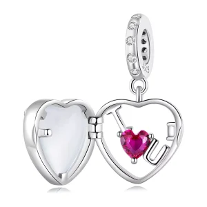 (immagine per) Charm Pendente tipo Pandora Medaglione ti amo - BSC681