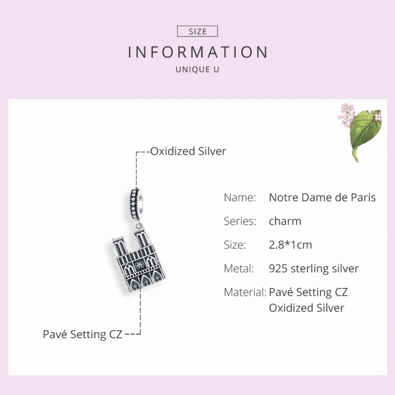 (immagine per) Charm Pendente tipo Pandora Notre Dame De Paris - SCC1328 - Visualizza 7