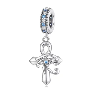 (immagine per) Charm Pendente tipo Pandora Occhio di Horus sulla croce - SCC2371
