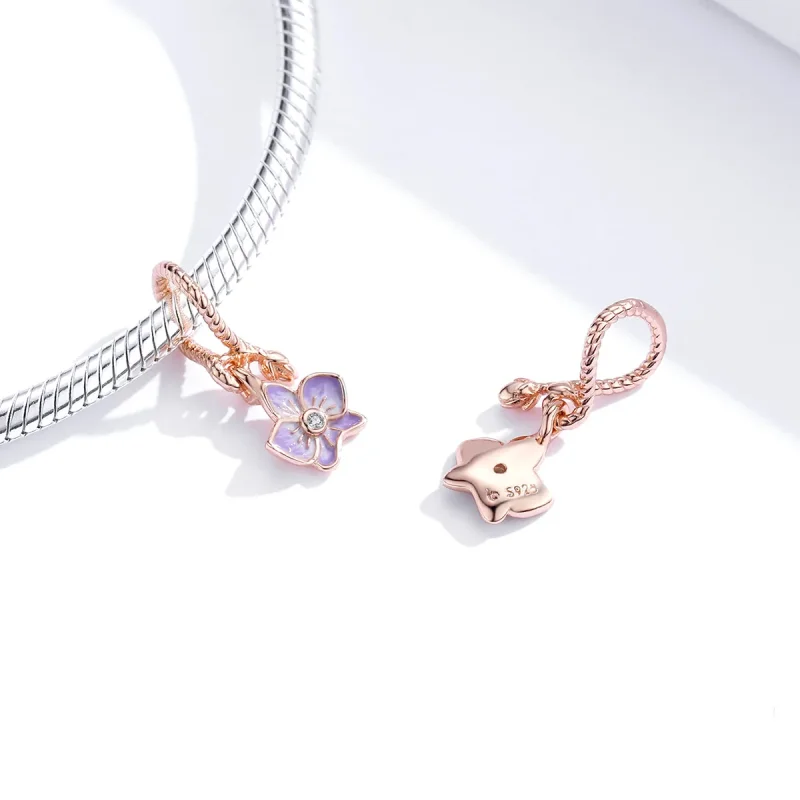 (immagine per) Charm Pendente tipo Pandora Orchidea - BSC287 - Visualizza 3