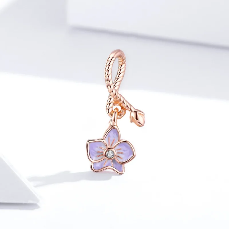 (immagine per) Charm Pendente tipo Pandora Orchidea - BSC287 - Visualizza 4