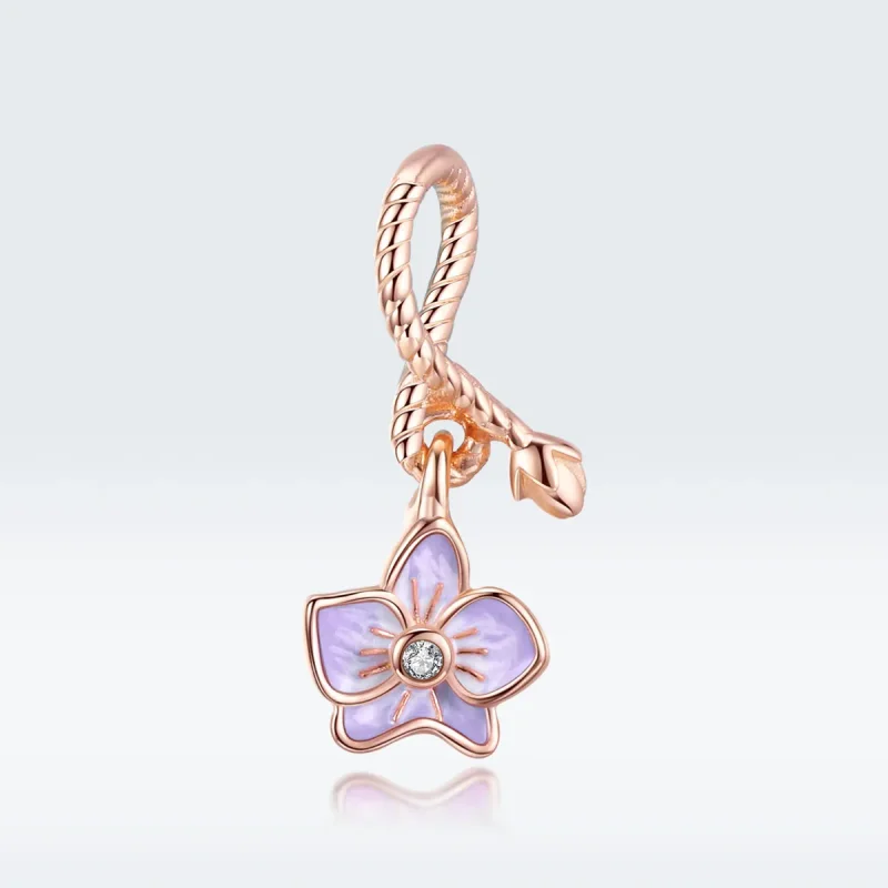 (immagine per) Charm Pendente tipo Pandora Orchidea - BSC287 - Visualizza 5