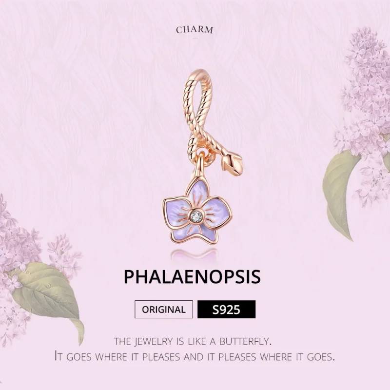 (immagine per) Charm Pendente tipo Pandora Orchidea - BSC287 - Visualizza 6