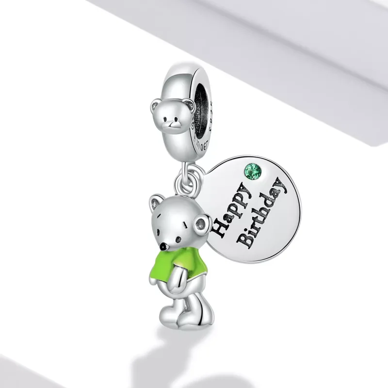 (immagine per) Charm Pendente tipo Pandora Orso di compleanno - BSC560 - Visualizza 2