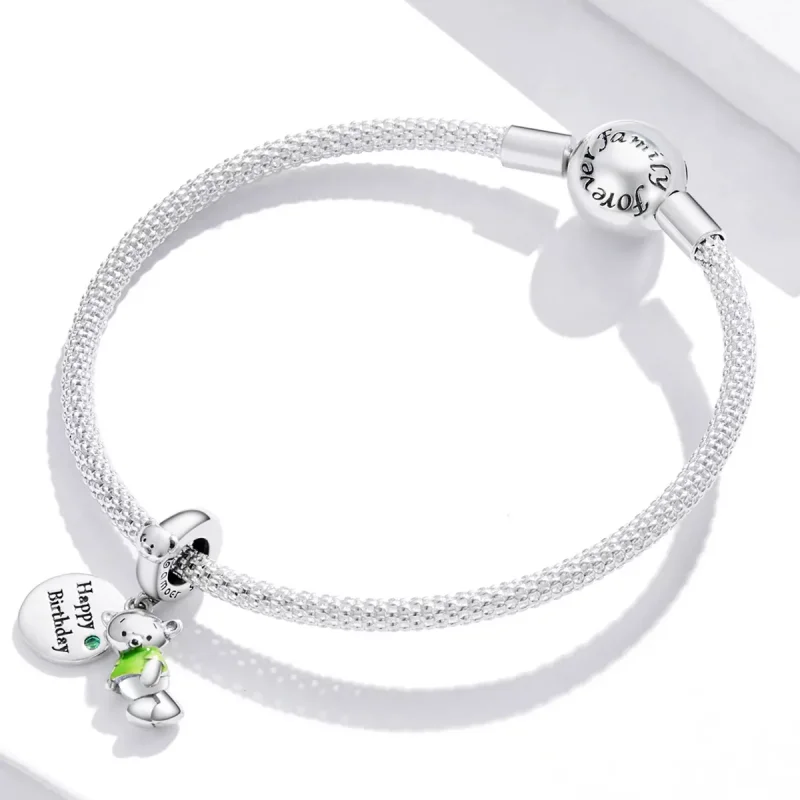 (immagine per) Charm Pendente tipo Pandora Orso di compleanno - BSC560 - Visualizza 3