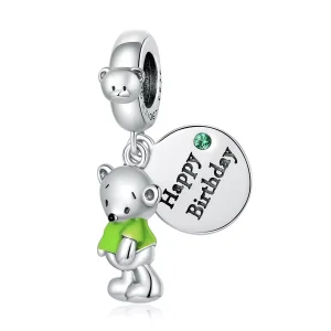 (immagine per) Charm Pendente tipo Pandora Orso di compleanno - BSC560