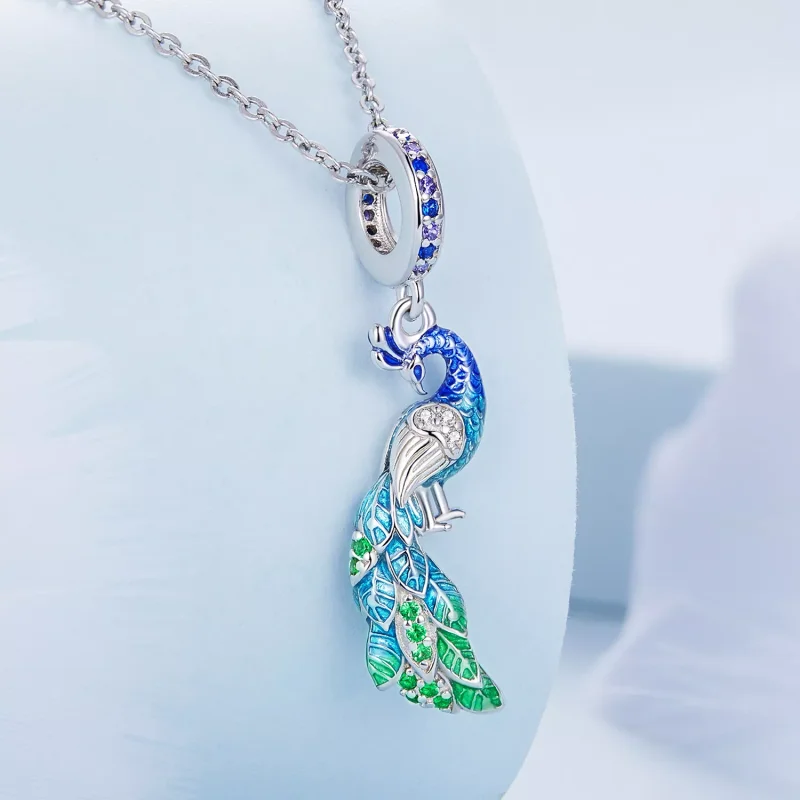 (immagine per) Charm Pendente tipo Pandora Pavone - BSC696 - Visualizza 2