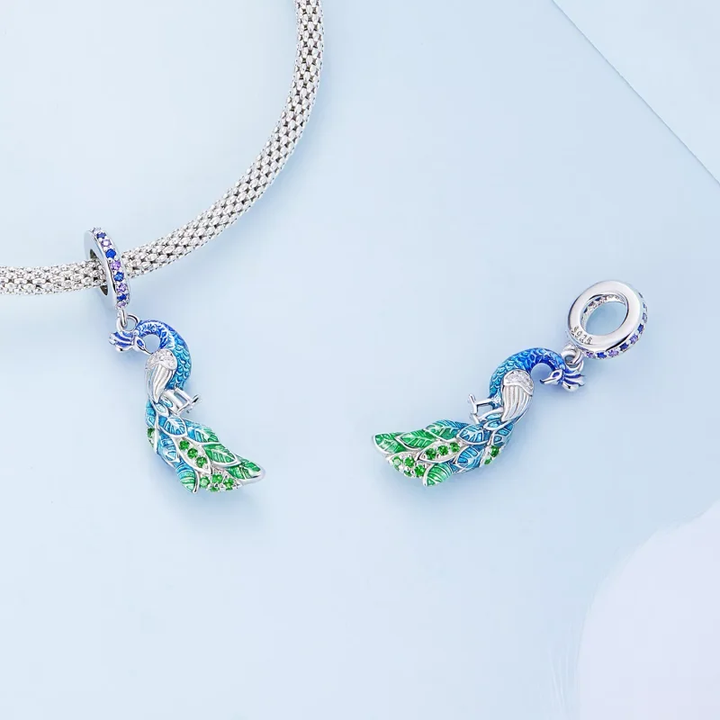 (immagine per) Charm Pendente tipo Pandora Pavone - BSC696 - Visualizza 4