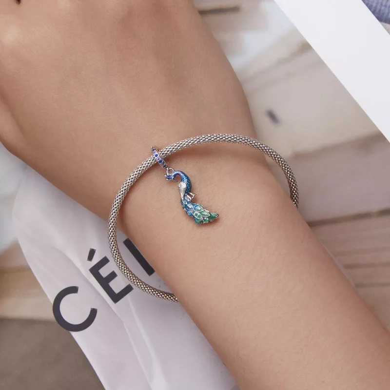 (immagine per) Charm Pendente tipo Pandora Pavone - BSC696 - Visualizza 5
