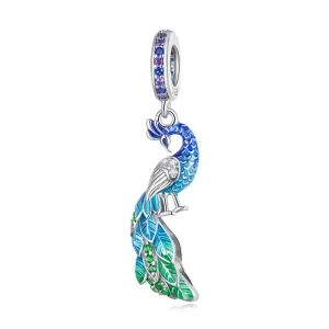 (immagine per) Charm Pendente tipo Pandora Pavone - BSC696