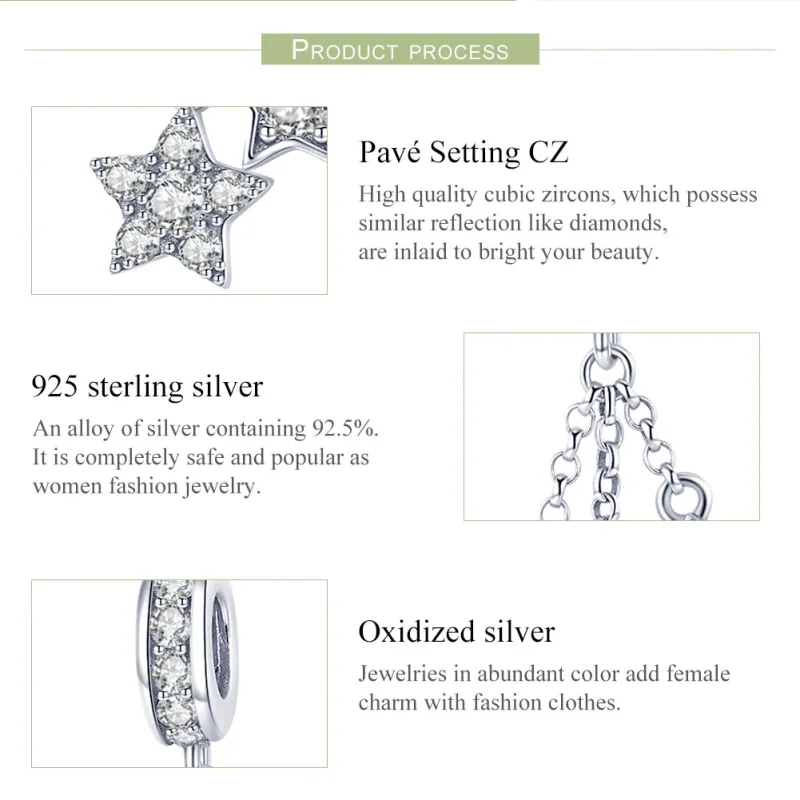 (immagine per) Charm Pendente tipo Pandora Pentagrammi - SCC881 - Visualizza 7