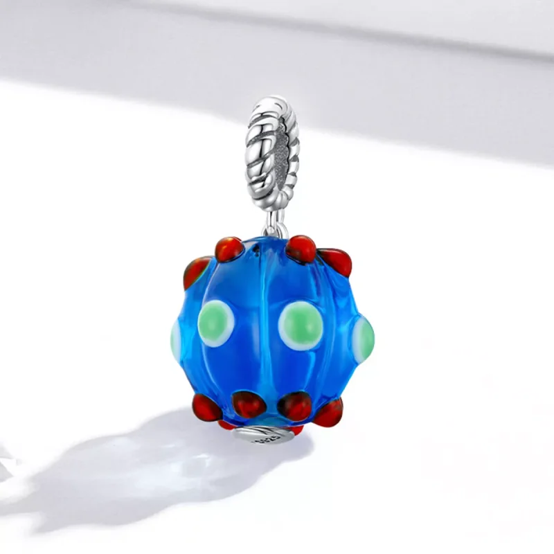 (immagine per) Charm Pendente tipo Pandora Perle di vetro blu reale - SCC1968 - Visualizza 2