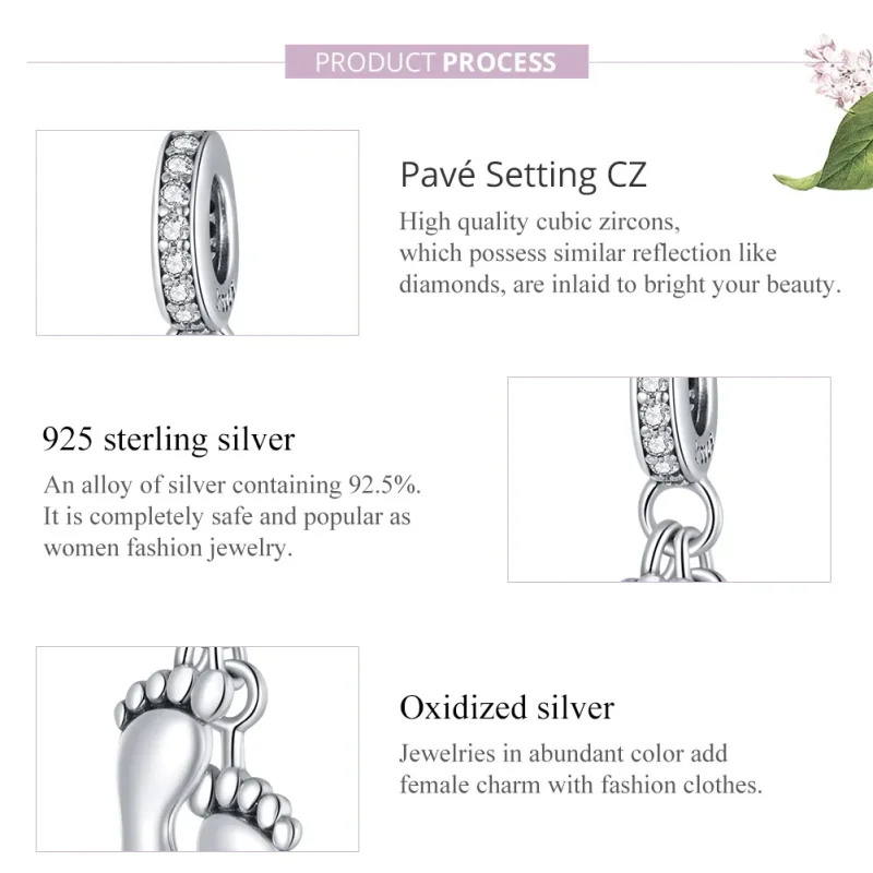 (immagine per) Charm Pendente tipo Pandora Piccoli piedi - SCC1692 - Visualizza 8