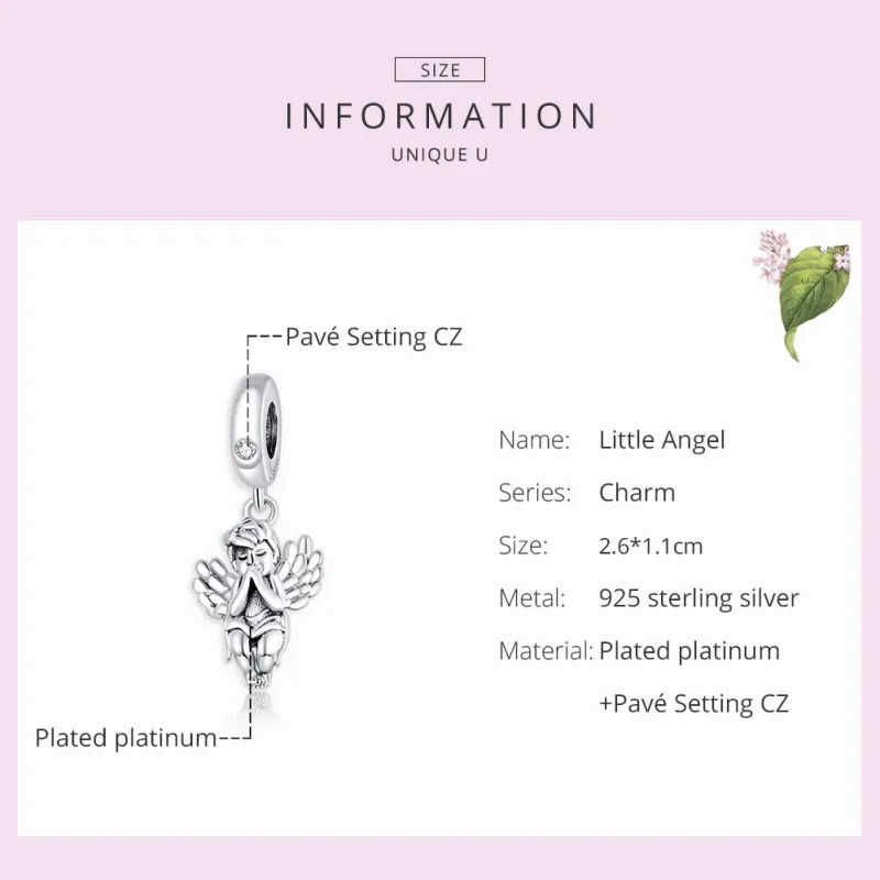 (immagine per) Charm Pendente tipo Pandora Piccolo angelo - SCC1686 - Visualizza 7