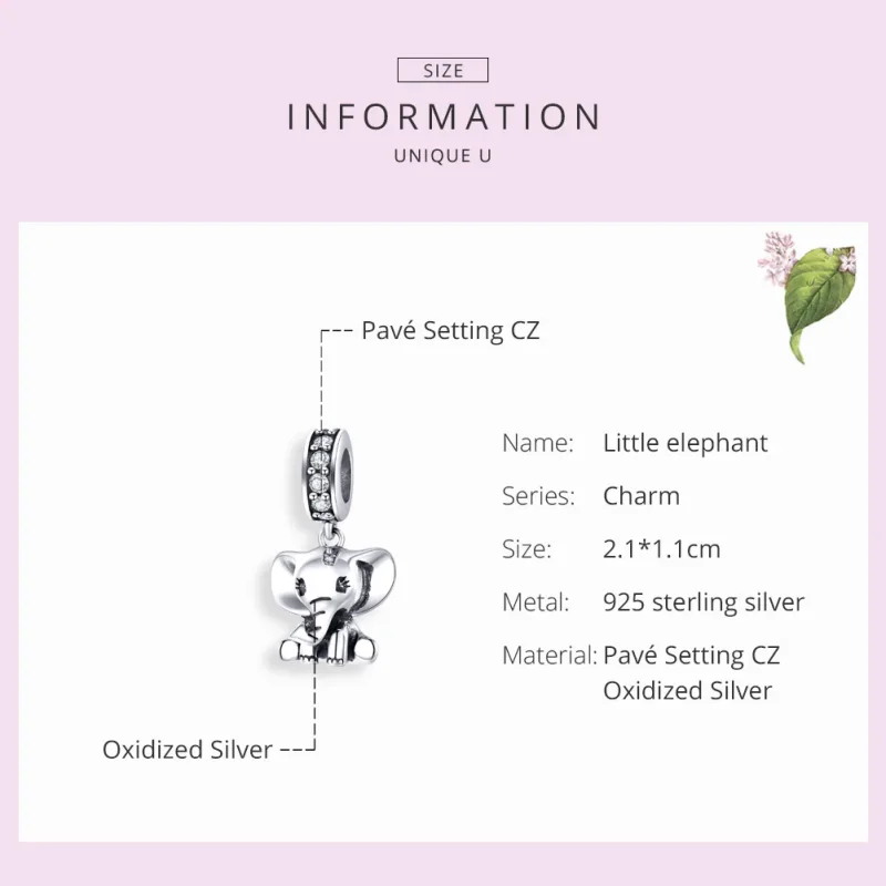 (immagine per) Charm Pendente tipo Pandora Piccolo Elefante - SCC1338 - Visualizza 7
