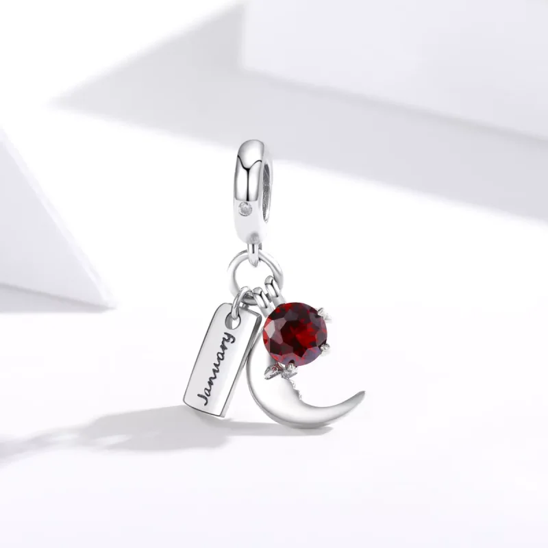 (immagine per) Charm Pendente tipo Pandora Pietra portafortuna di gennaio - SCC1719 - Visualizza 2