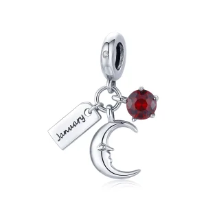 (immagine per) Charm Pendente tipo Pandora Pietra portafortuna di gennaio - SCC1719