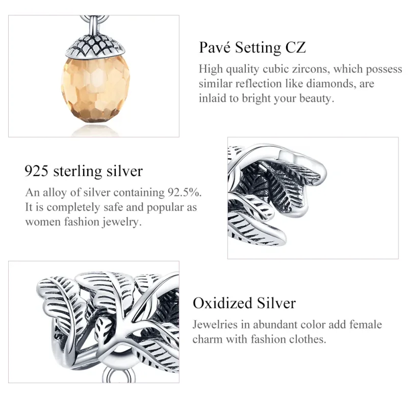 (immagine per) Charm Pendente tipo Pandora Pigna fortunata - BSC336 - Visualizza 7