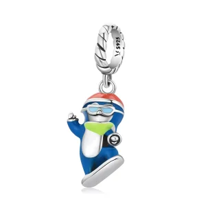 Charm Pendente tipo Pandora Pinguino di sci - SCC2003 (immagine per) Charm Pendente tipo Pandora Pinguino di sci - SCC2003