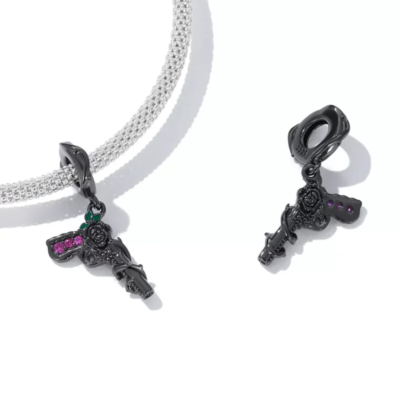 (immagine per) Charm Pendente tipo Pandora Pistola rosa - SCC2241 - Visualizza 4
