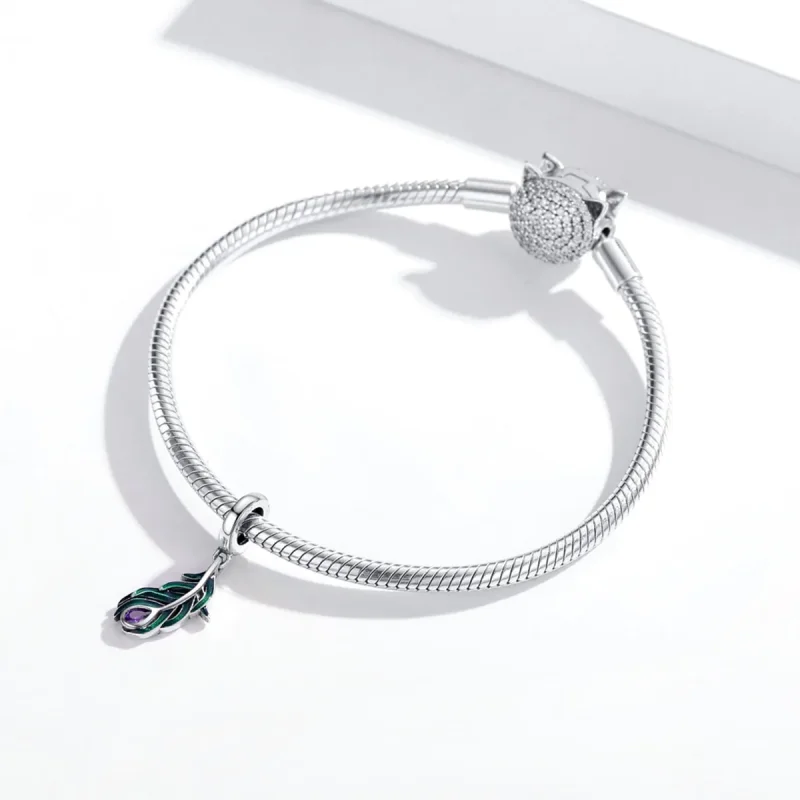 (immagine per) Charm Pendente tipo Pandora Piuma di pavone - SCC1704 - Visualizza 3