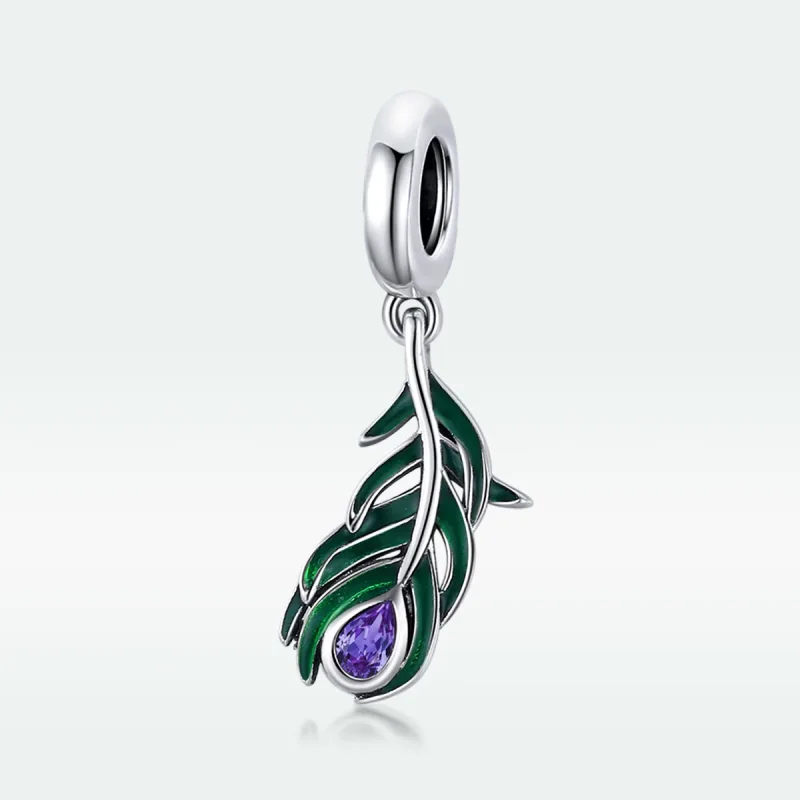 (immagine per) Charm Pendente tipo Pandora Piuma di pavone - SCC1704 - Visualizza 5