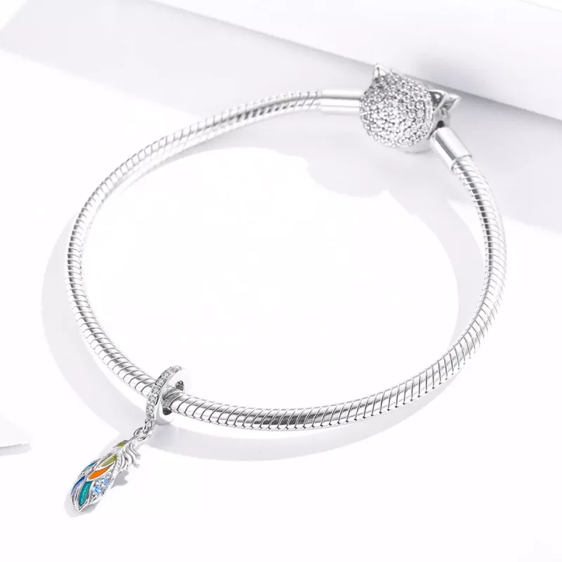 (immagine per) Charm Pendente tipo Pandora Piume colorate - BSC304 - Visualizza 3