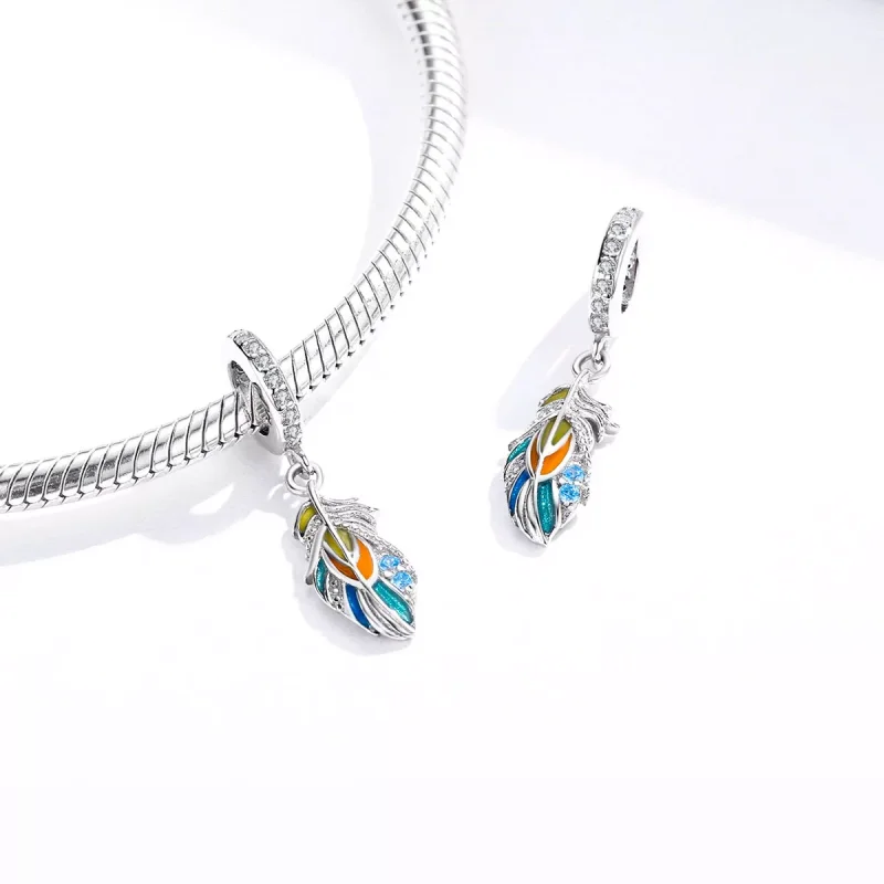 (immagine per) Charm Pendente tipo Pandora Piume colorate - BSC304 - Visualizza 4