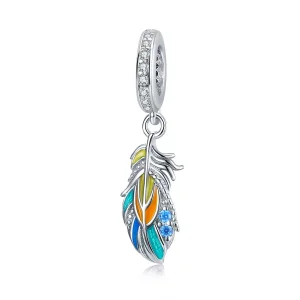(immagine per) Charm Pendente tipo Pandora Piume colorate - BSC304
