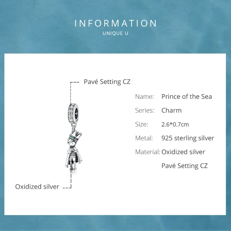(immagine per) Charm Pendente tipo Pandora Principe del mare - SCC1584 - Visualizza 6