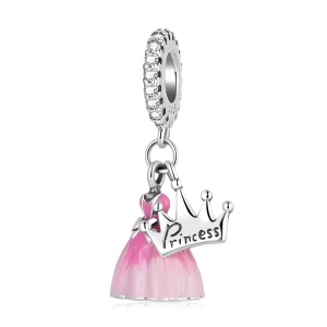 (immagine per) Charm Pendente tipo Pandora Principessa abito corona - SCC2203