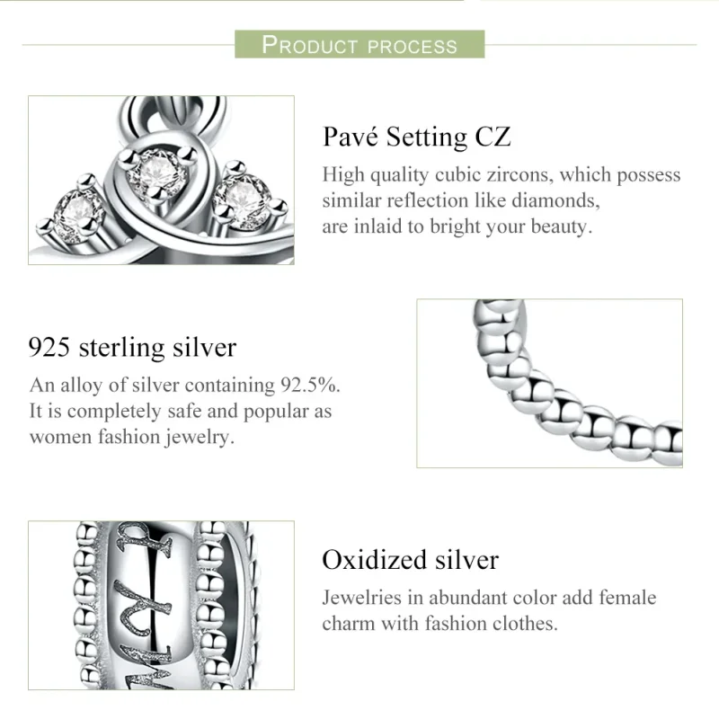 (immagine per) Charm Pendente tipo Pandora Principessa Corona - SCC739 - Visualizza 7