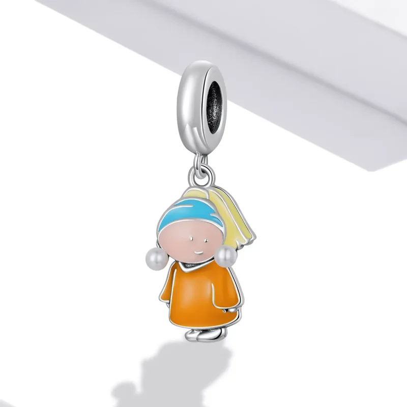 (immagine per) Charm Pendente tipo Pandora Ragazza con perle - SCC2078 - Visualizza 2