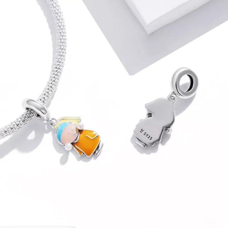 (immagine per) Charm Pendente tipo Pandora Ragazza con perle - SCC2078 - Visualizza 4