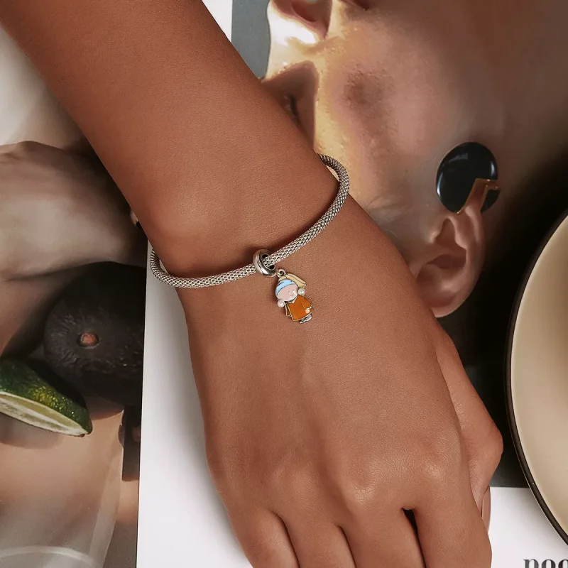 (immagine per) Charm Pendente tipo Pandora Ragazza con perle - SCC2078 - Visualizza 6