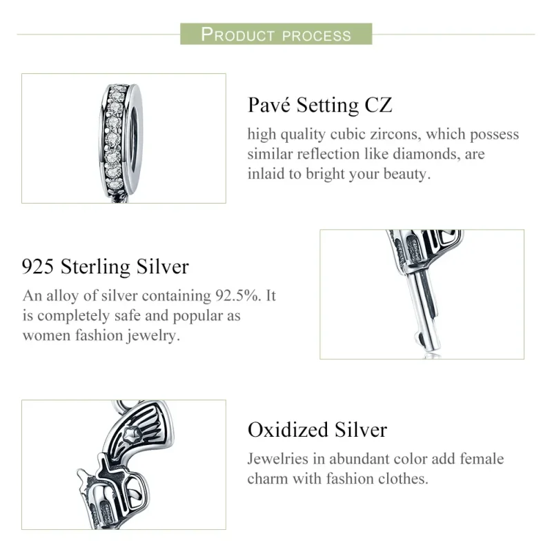 (immagine per) Charm Pendente tipo Pandora Revolver - SCC508 - Visualizza 6