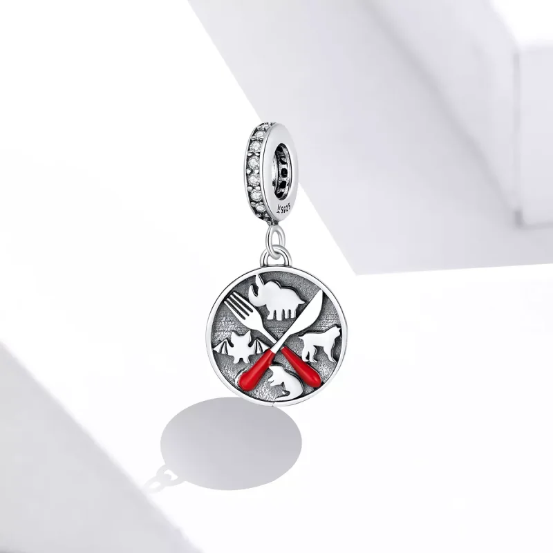 (immagine per) Charm Pendente tipo Pandora Rifiuta di mangiare animali selvatici - SCC1588 - Visualizza 2