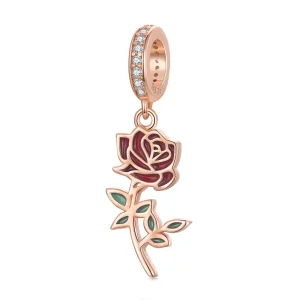 (immagine per) Charm Pendente tipo Pandora Rosa rossa - BSC642