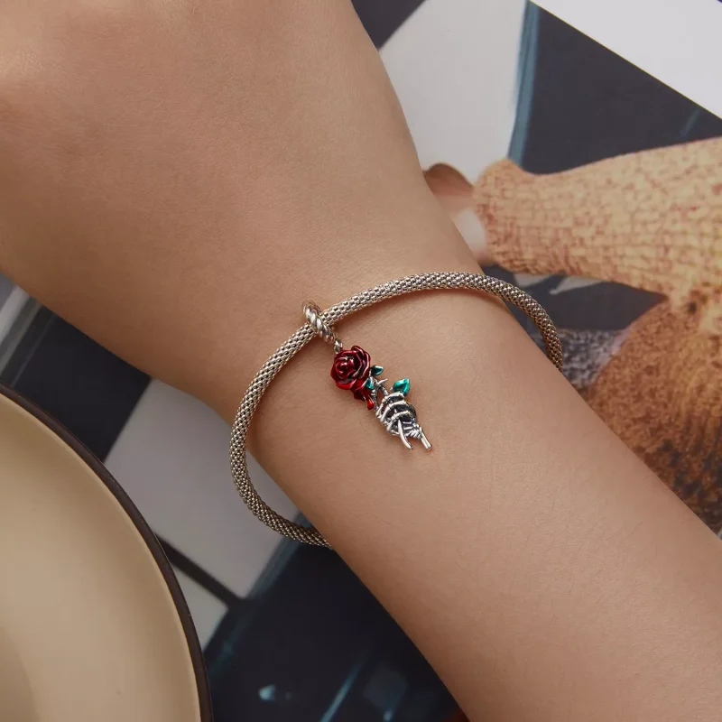 (immagine per) Charm Pendente tipo Pandora Rosa Scarlatta - SCC2404 - Visualizza 5