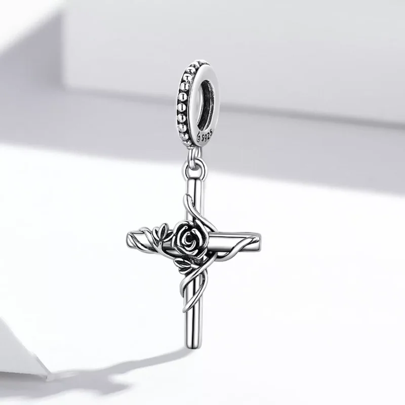 (immagine per) Charm Pendente tipo Pandora Rosacroce - BSC526 - Visualizza 2