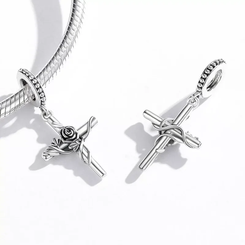 (immagine per) Charm Pendente tipo Pandora Rosacroce - BSC526 - Visualizza 3