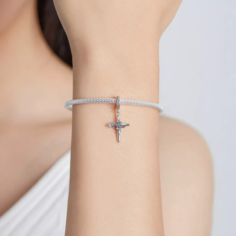 (immagine per) Charm Pendente tipo Pandora Rosacroce - BSC526 - Visualizza 5