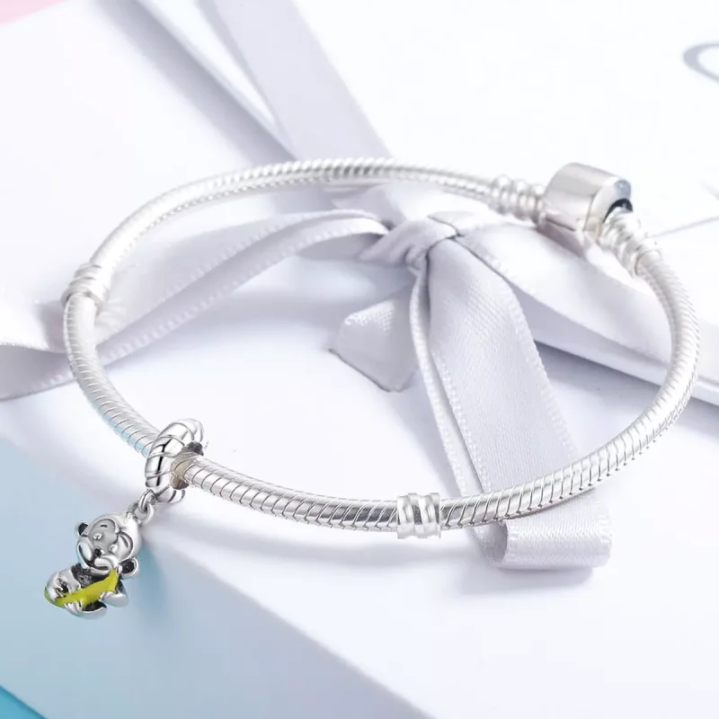 (immagine per) Charm Pendente tipo Pandora Scimmia Che Tiene Banana - SCC520 - Visualizza 4