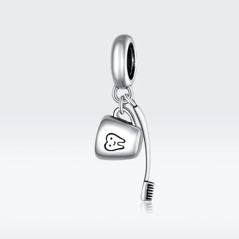 (immagine per) Charm Pendente tipo Pandora Spazzolino Da Denti E Tazza - SCC1597 - Visualizza 5