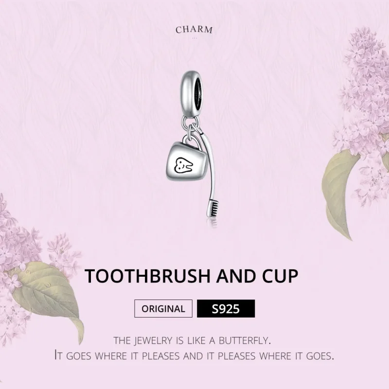(immagine per) Charm Pendente tipo Pandora Spazzolino Da Denti E Tazza - SCC1597 - Visualizza 6