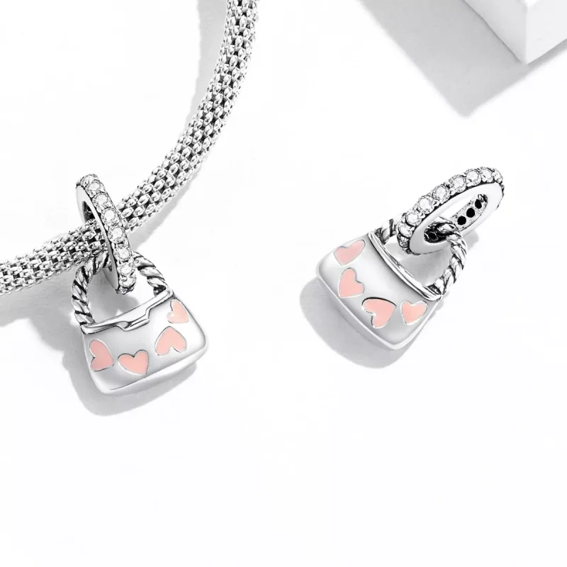 (immagine per) Charm Pendente tipo Pandora Squisita borsa a cuore - SCC2153 - Visualizza 4